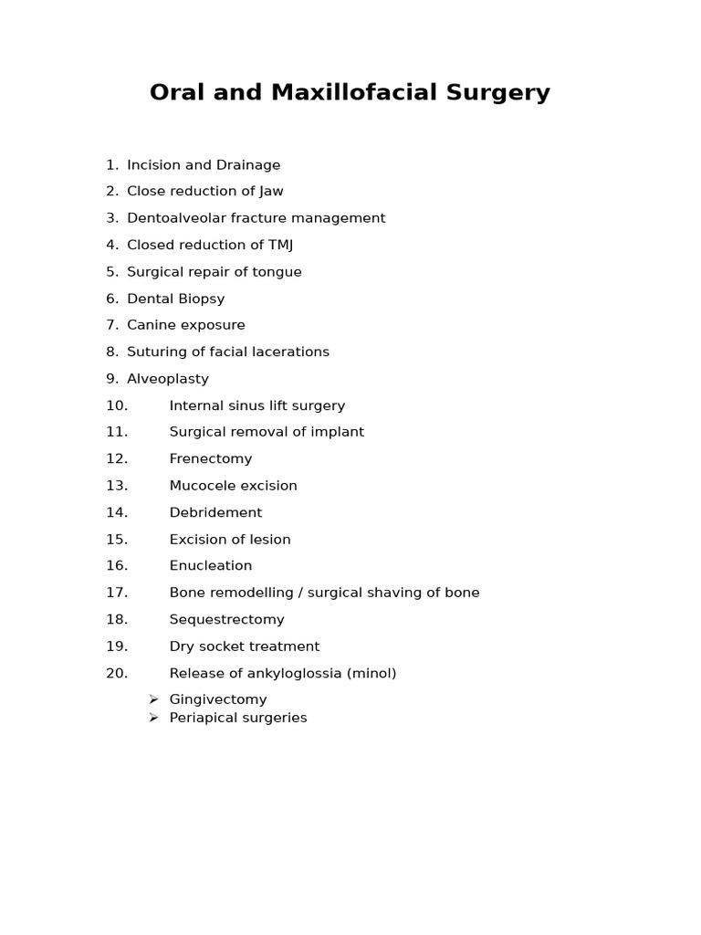 Oral and Maxillofacial Surgery | PDF