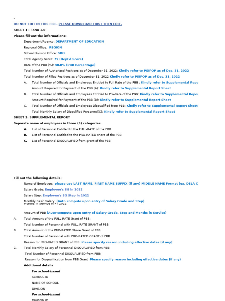 PBB Eligibility Report for DepEd 2022 | PDF