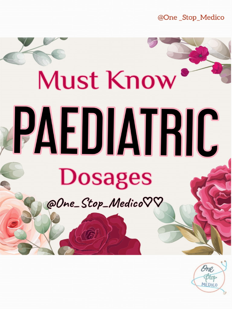 Paediatric Doasges, Vaccines | PDF