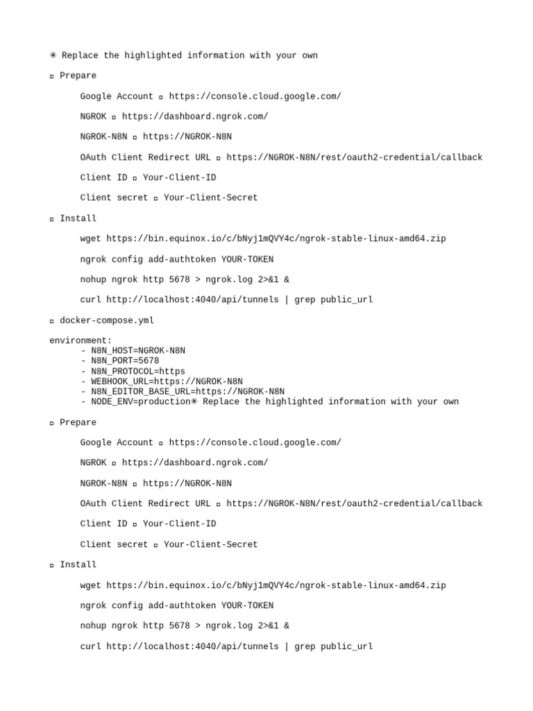 Setting Up N8N with Ngrok | PDF