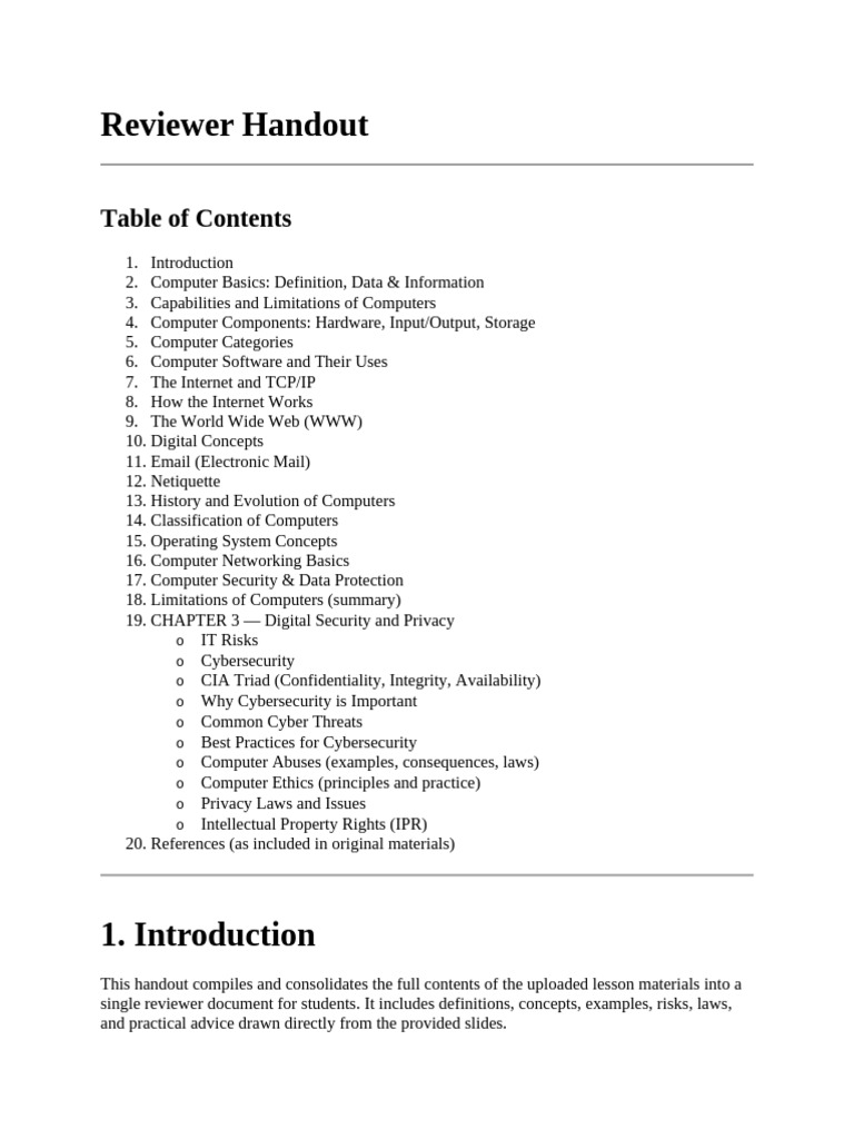 Comprehensive Computer Review Guide | PDF | Internet Protocol Suite ...