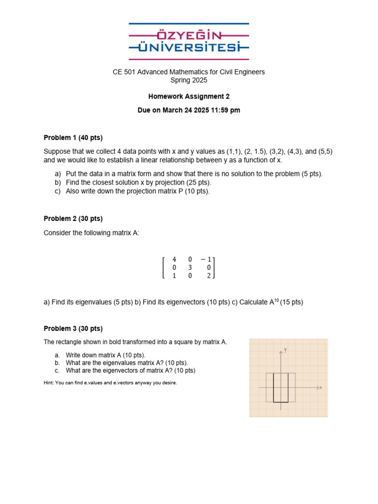 Advanced Math Homework for Civil Engineers | PDF