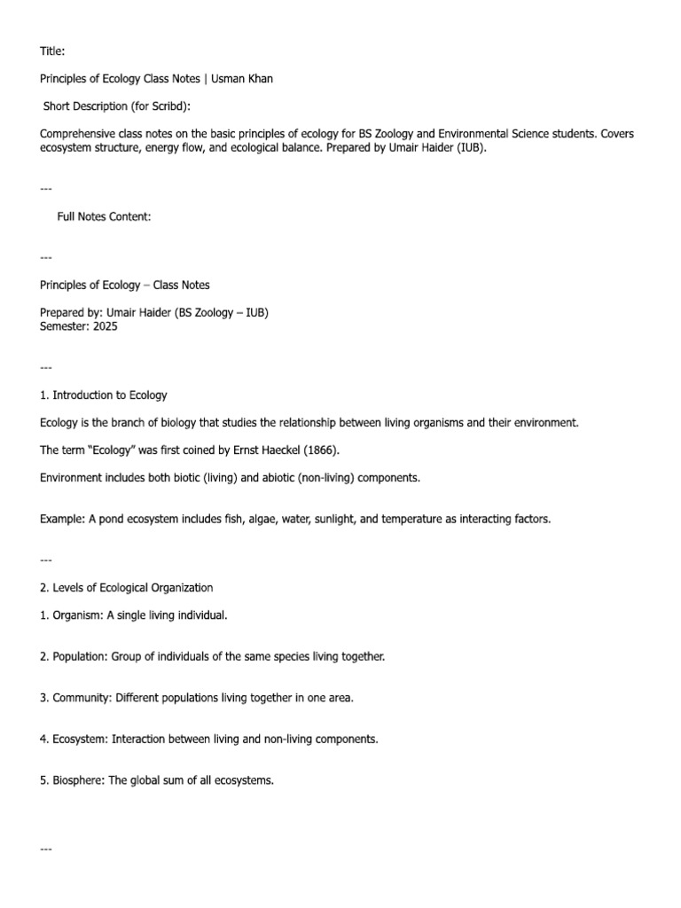 Class Notes | PDF