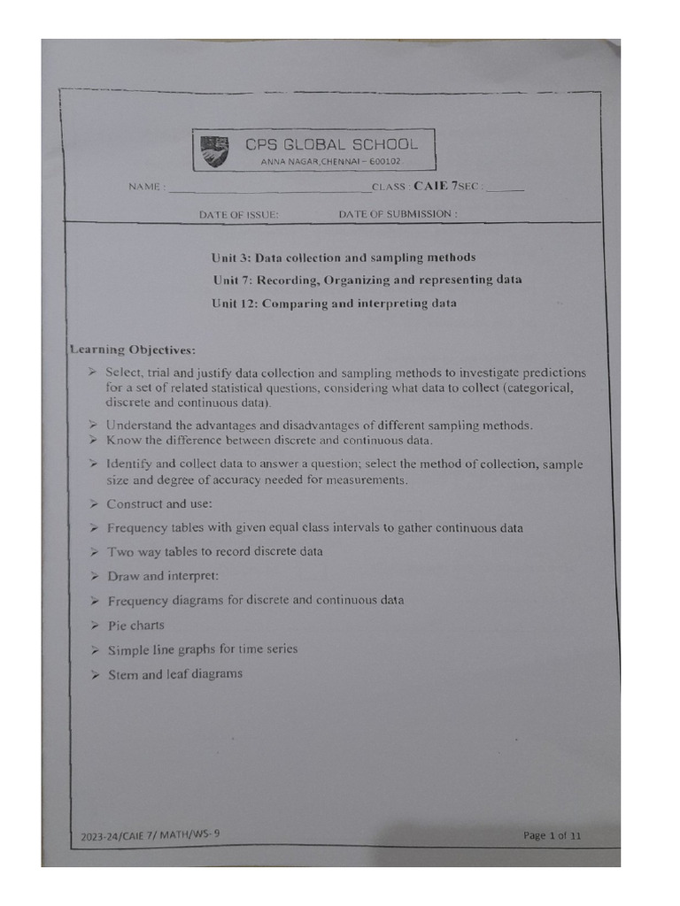 Grade 7 Statistics | PDF
