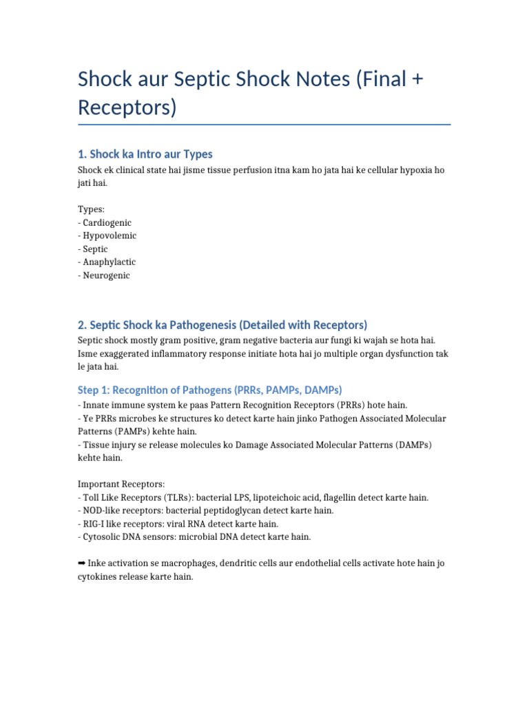 Shock SepticShock Final With Receptors | PDF | Coagulation | Biology