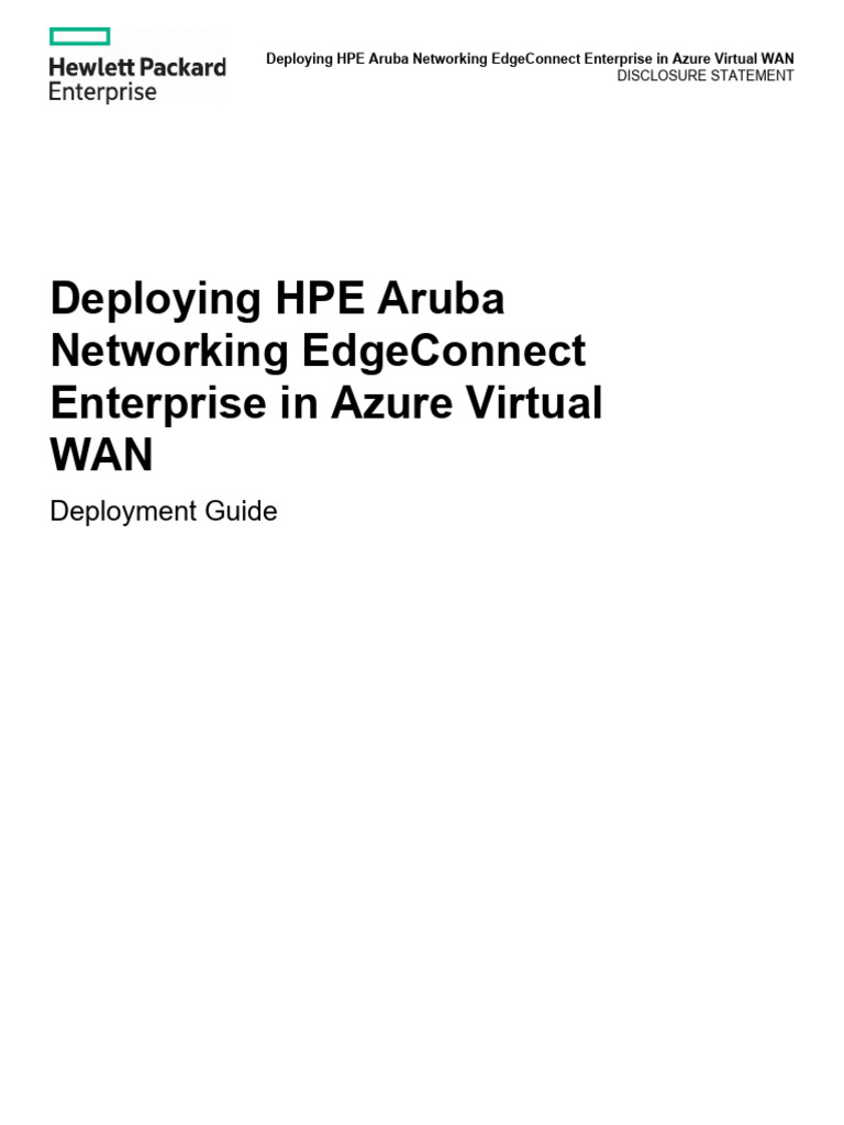 HPE Aruba EdgeConnect Deployment Guide | PDF | Ip Address | Computer ...