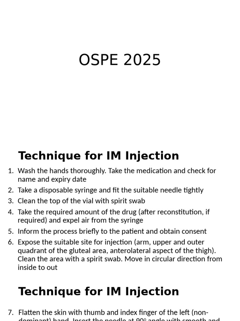 IM and SC Injection Techniques Guide | PDF