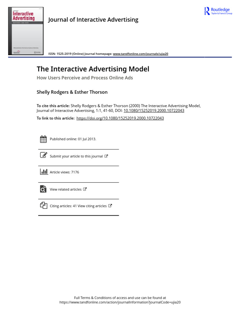 Interactive Advertising Model Explained | PDF | Motivational | Motivation