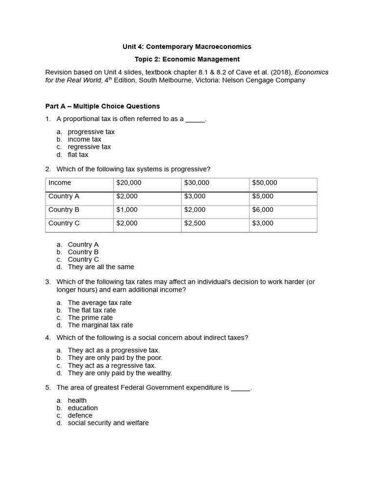 UNIT 4 Topic 2 Revision 1.Docx | PDF | Taxes | Value Added Tax