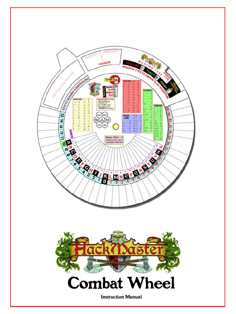 HackMaster Combat Wheel Manual | PDF | Gaming | Role Playing Games