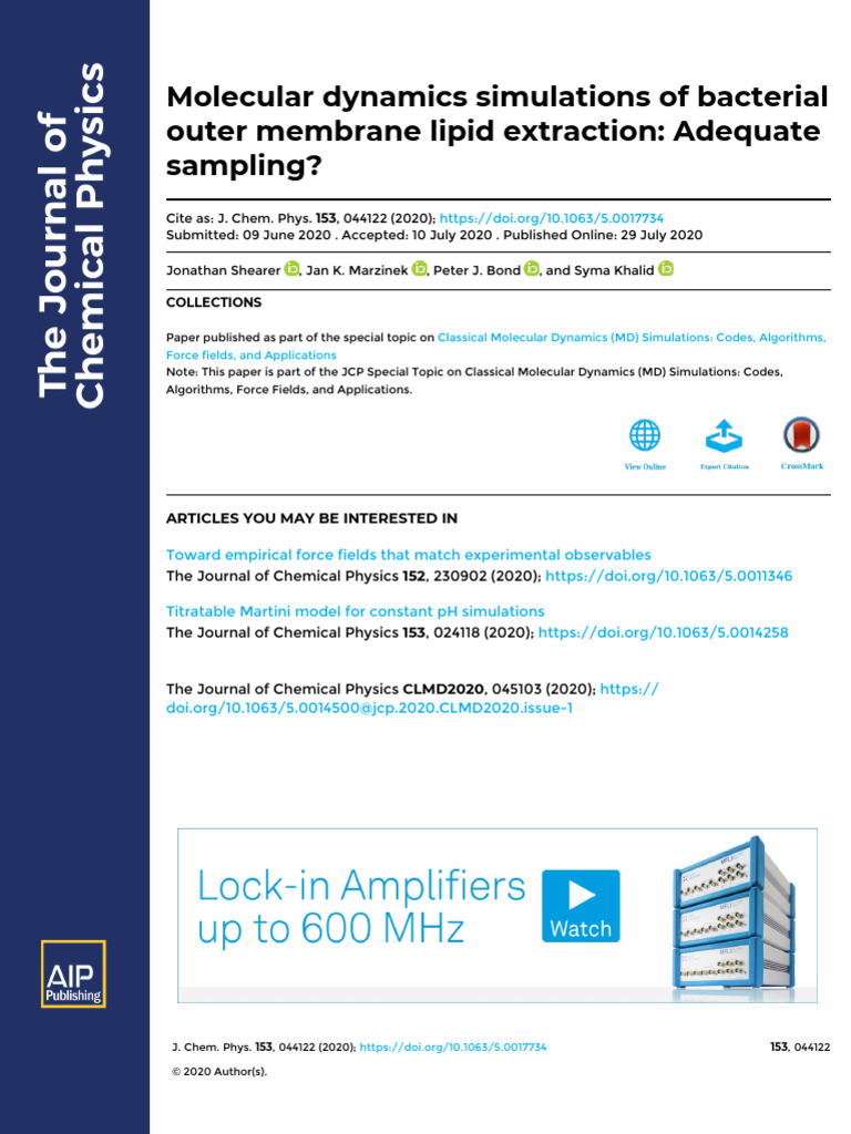Bacterial Membrane Lipid Extraction Dynamics | PDF | Lipopolysaccharide ...