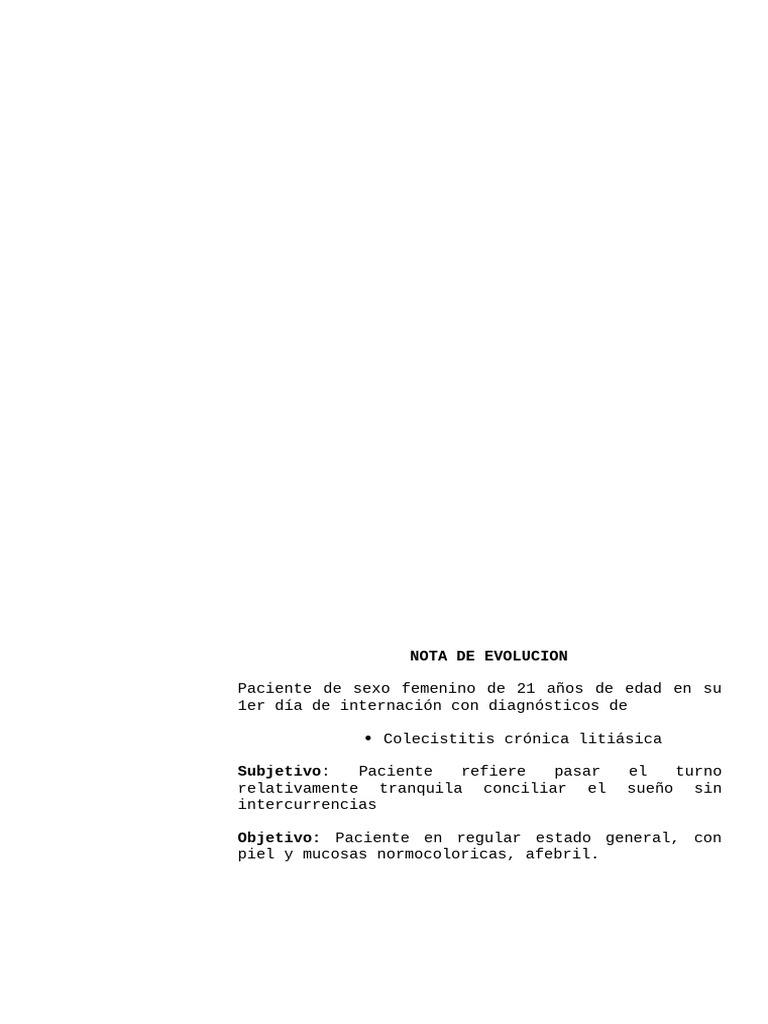 Nota de Evolucion | PDF