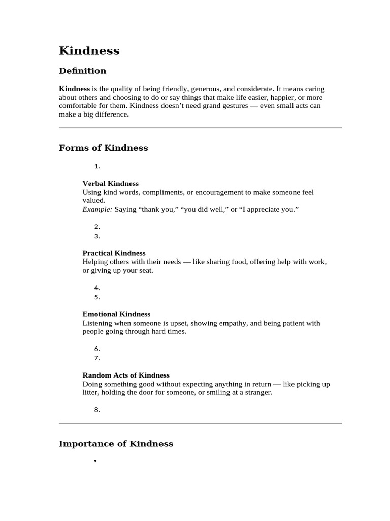 The Power of Kindness Explained | PDF