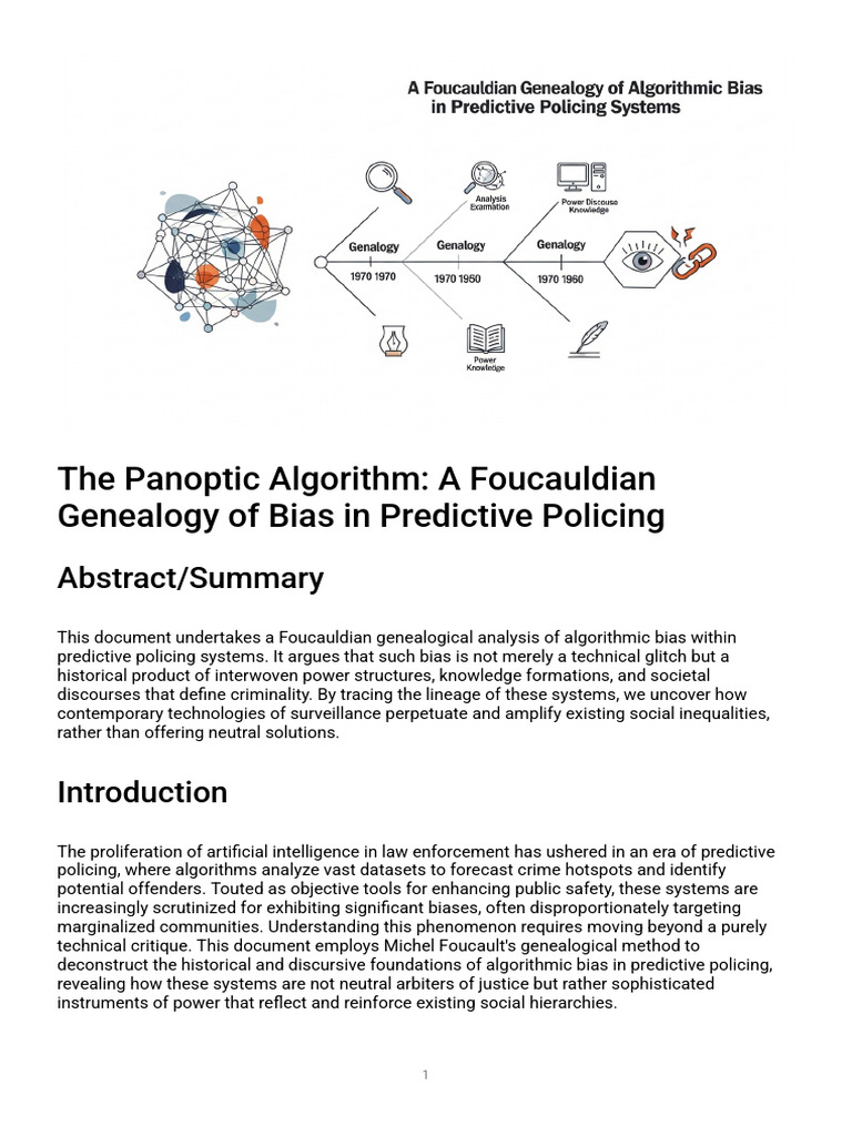 The Panoptic Algorithm A Foucauldian Genealogy of | PDF