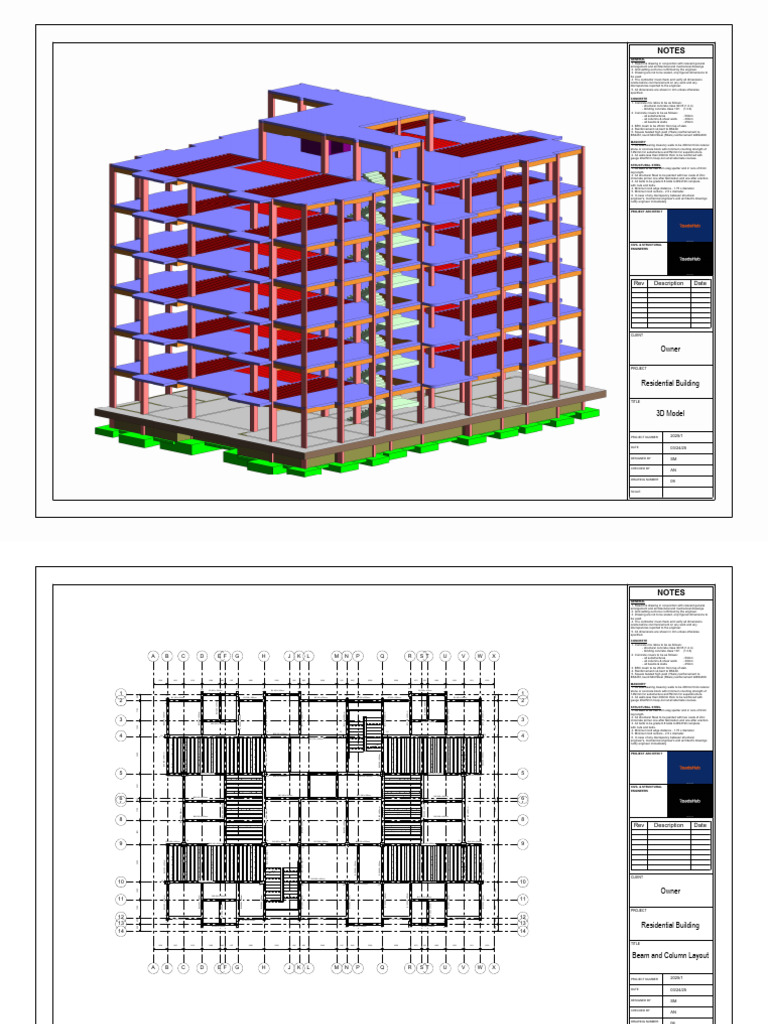 Beam and Column Layout for Building | PDF | Concrete | Architectural Design