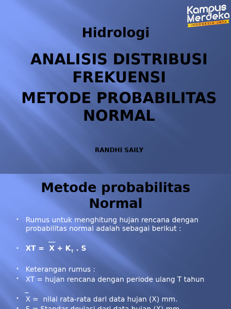 Hujan Rencana Metode Probabilitas Normal | PDF