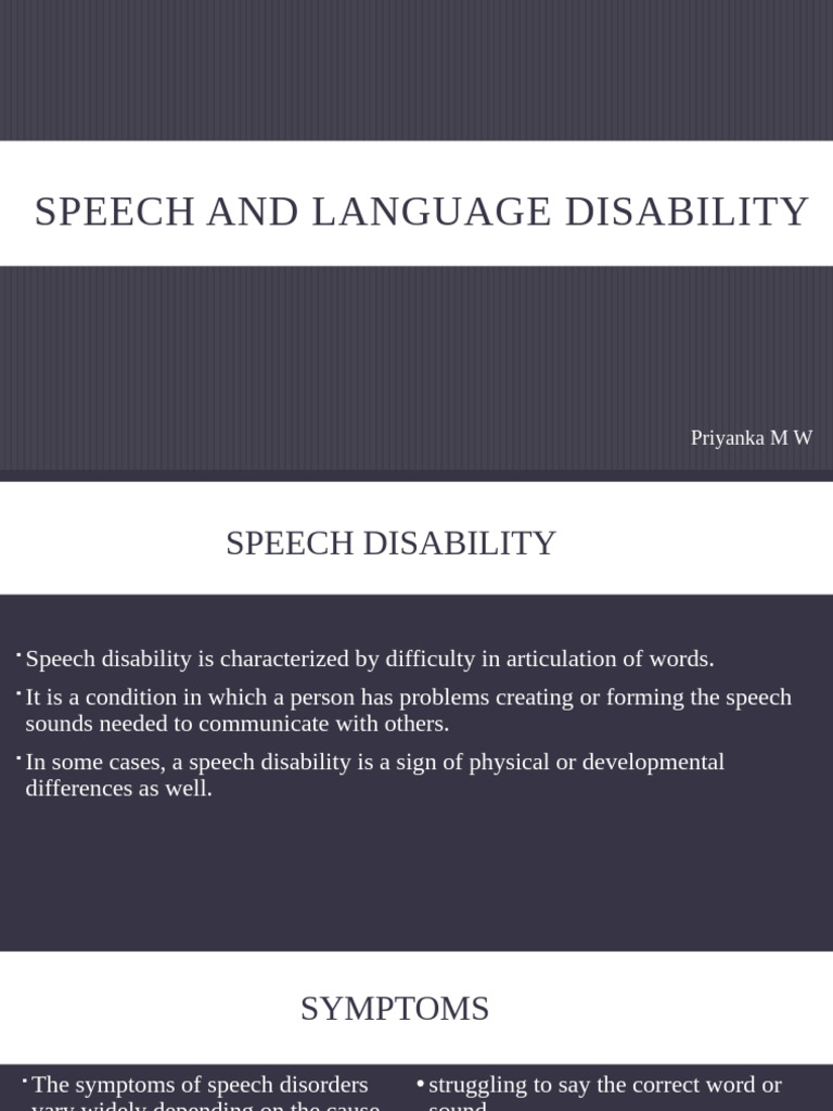 Understanding Speech and Language Disabilities | PDF | Medical ...