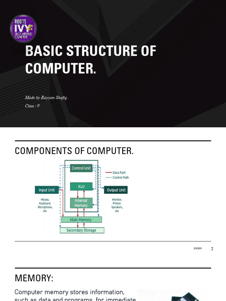 Computer Components Overview for Students | PDF