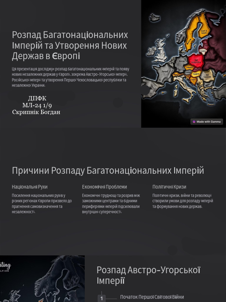 Rozpad Bagatonacionalnih Imperij Ta Utvorennya Novih Derzhav V Yevropi ...