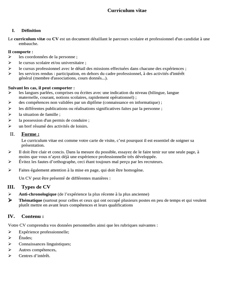 Guide complet pour rédiger un CV efficace | PDF