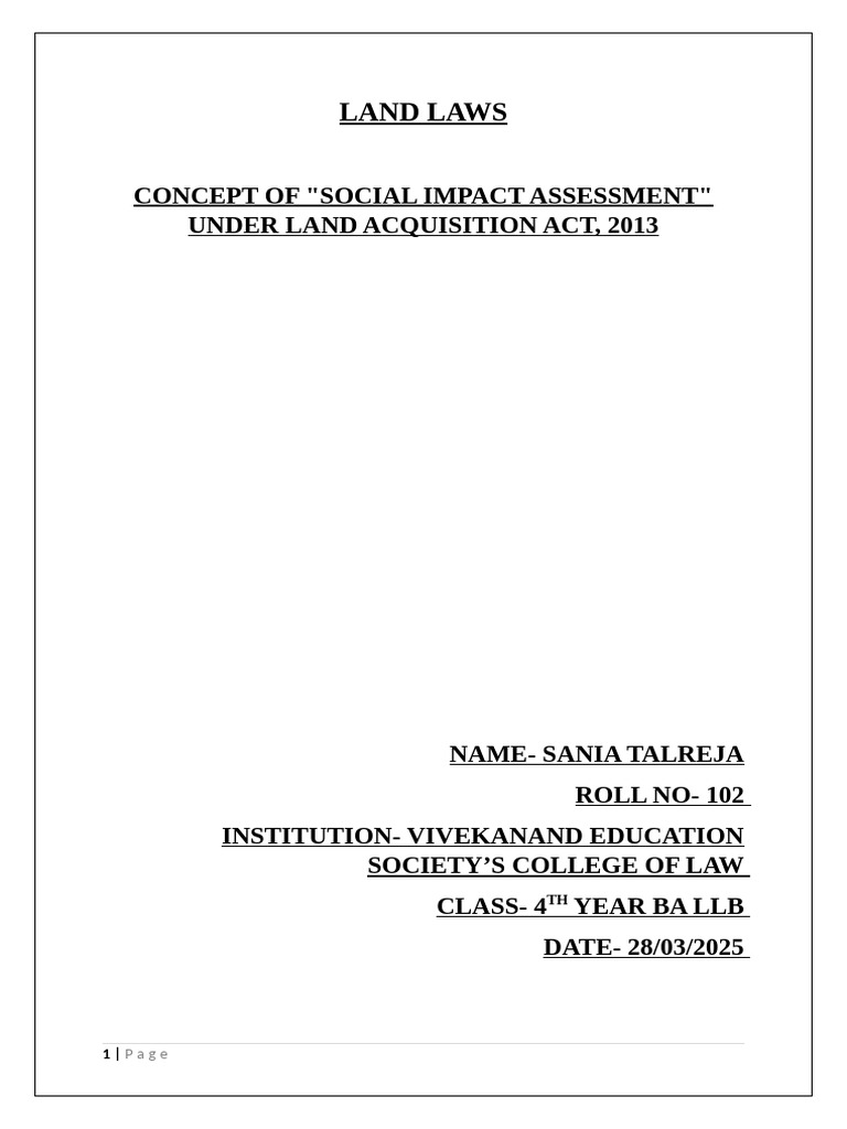 LAND LAWS - Research Paper | PDF | Evaluation