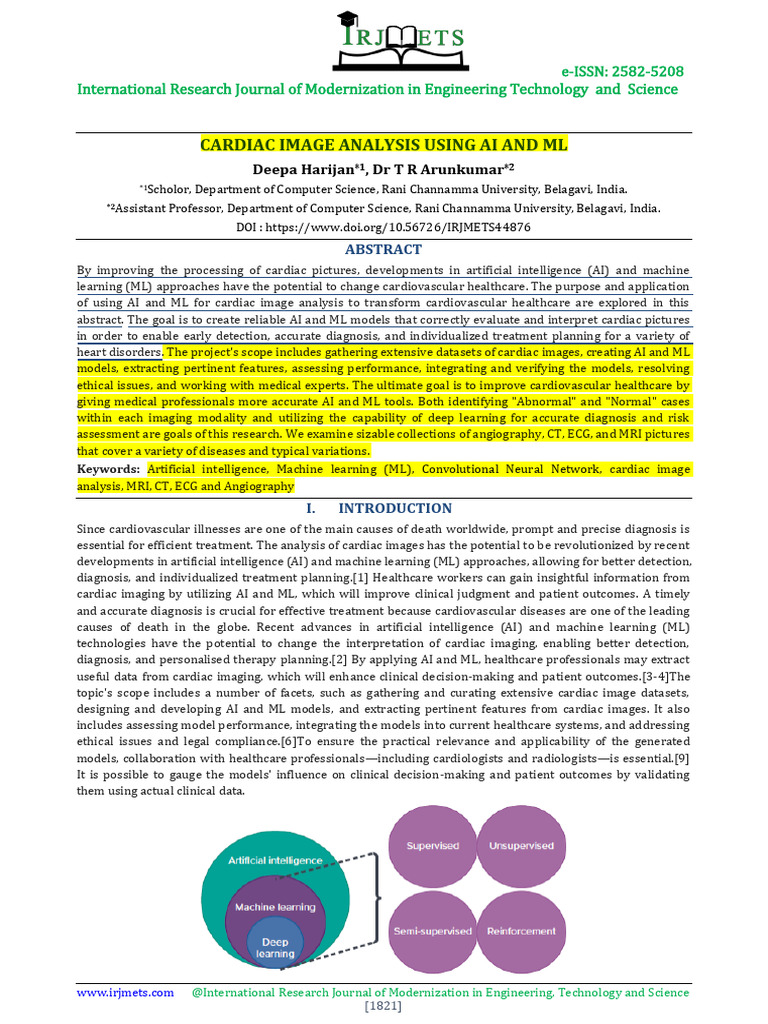 AI and ML in Cardiac Image Analysis | PDF | Receiver Operating ...
