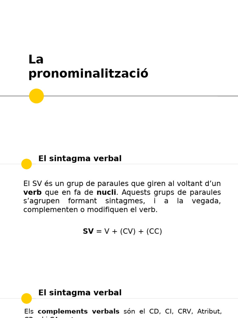 La Pronominalització | PDF