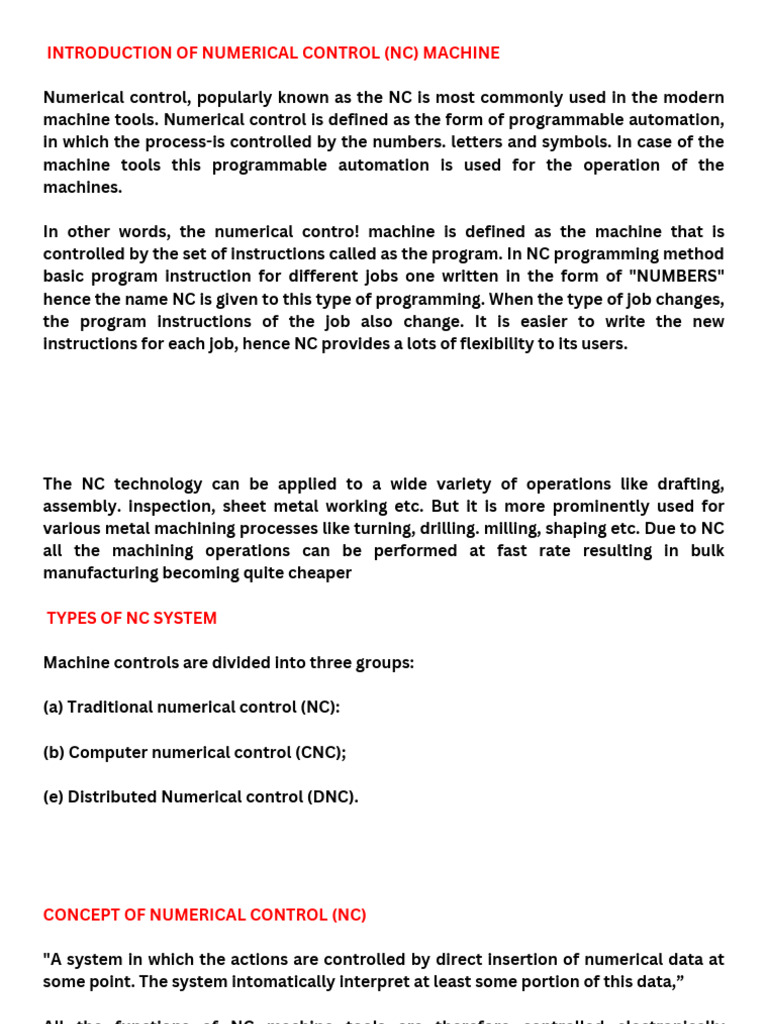 Overview of Numerical Control Machines | PDF | Computing | Computer ...
