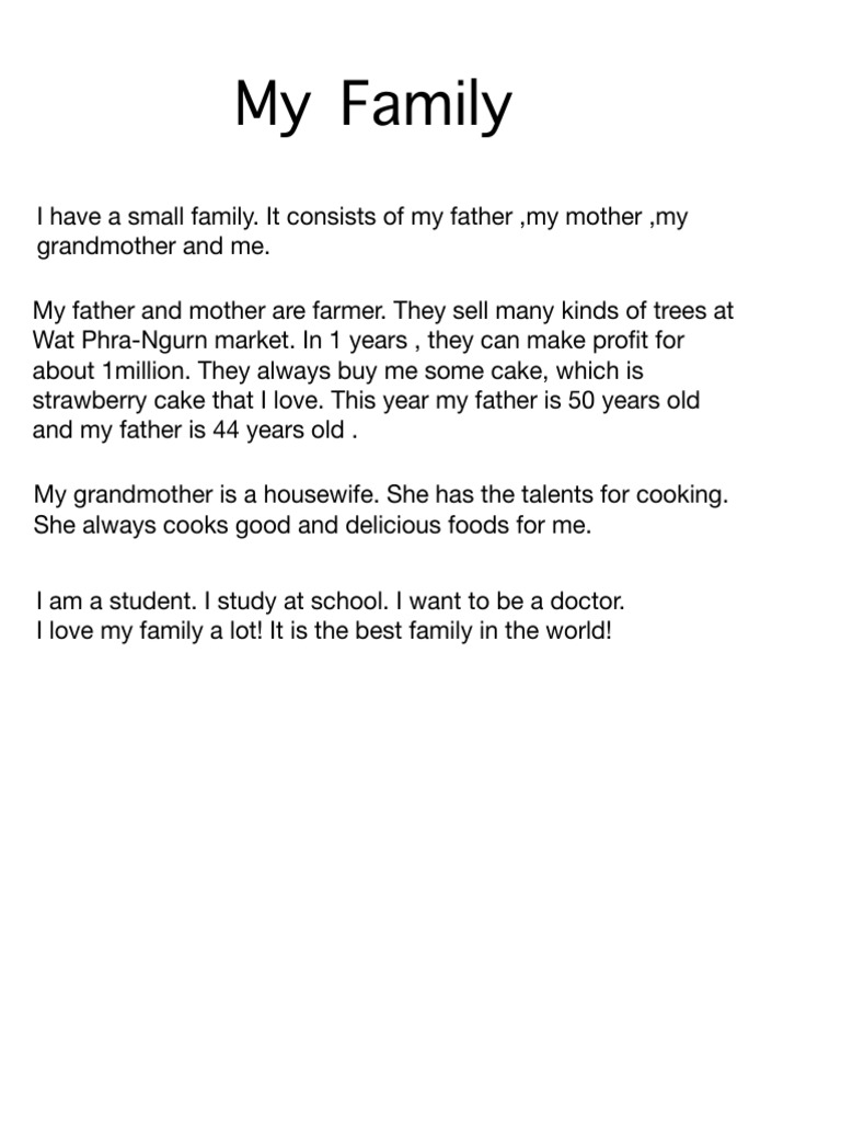 Eng Speaking Family Format Written | PDF