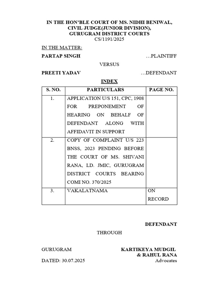 Application For Preponement | PDF | Affidavit | Public Law