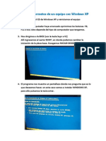 Pasos Para Formateo de Un Equipo Con Windows XP