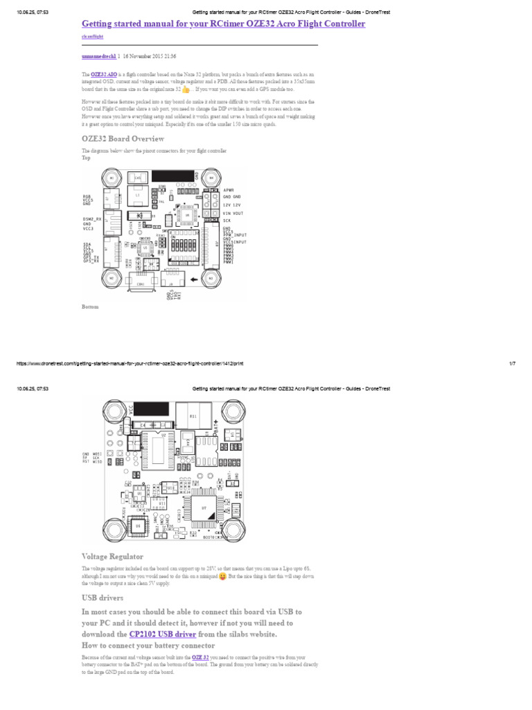 OZE32 Acro Flight Controller Guide | PDF | Usb | Computing