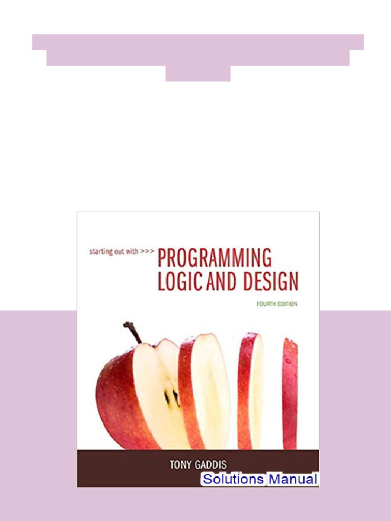 Starting Out With Programming Logic And Design 4th Edition Tony Gaddis ...