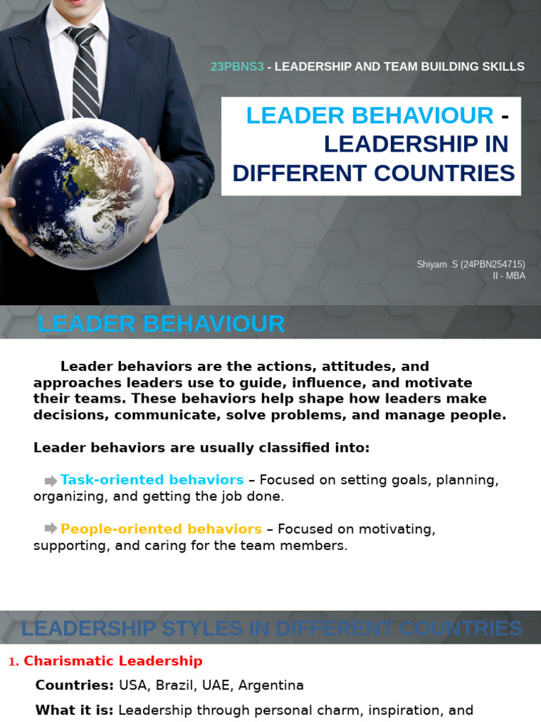 23PBNS3 Leadership Styles in Different Countries | PDF | Leadership ...