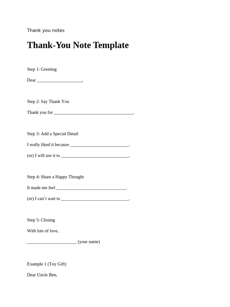 Thank-You Note Writing Guide | PDF