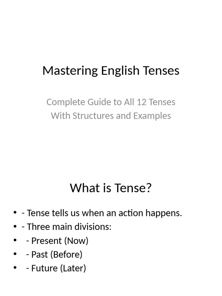 Mastering English Tenses | PDF