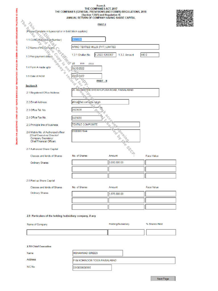 Form A CTC 2022 | PDF