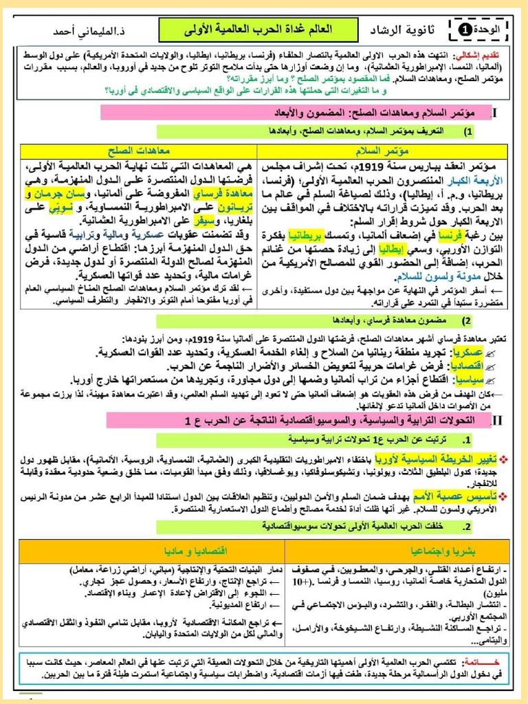 العالم غداة الحرب العالمية الأولى_251004_183750 | PDF