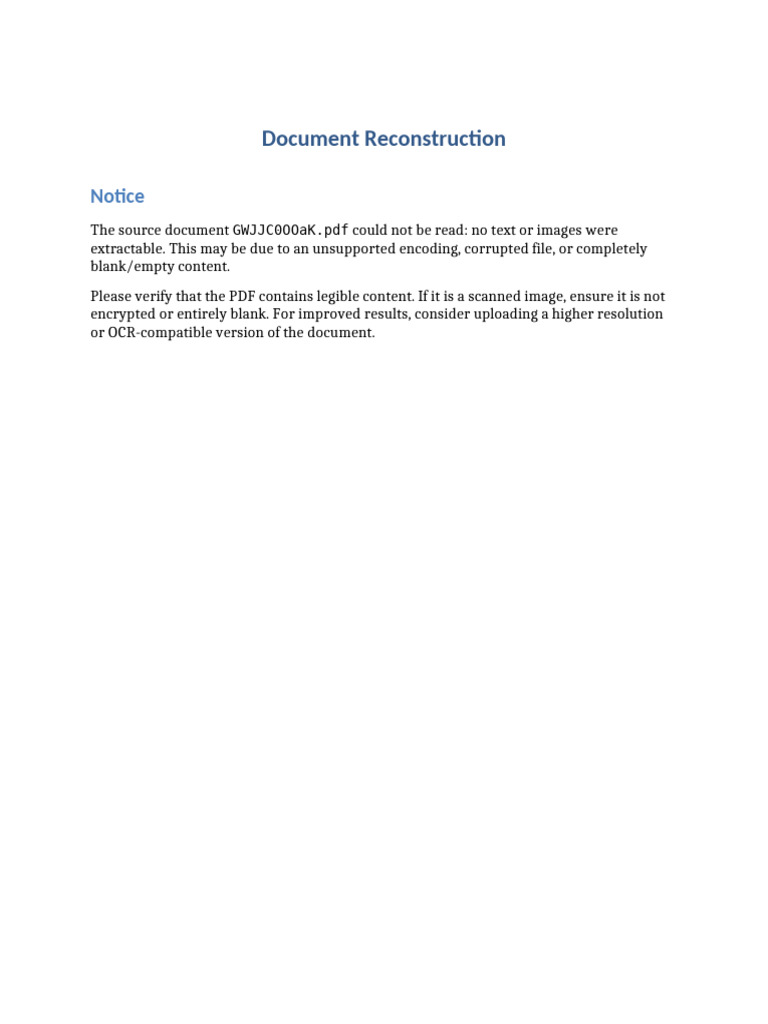 PDF Document Reconstruction Notice | PDF