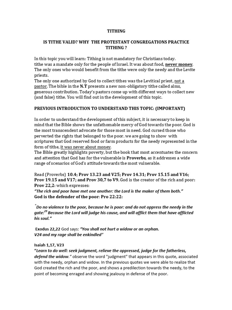 Understanding Tithing in Christianity | PDF | Tithe | Book Of Numbers
