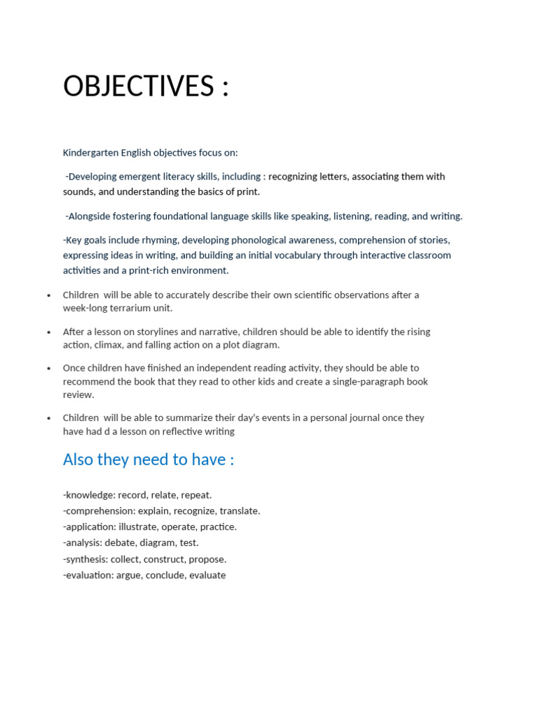 Objectives | PDF
