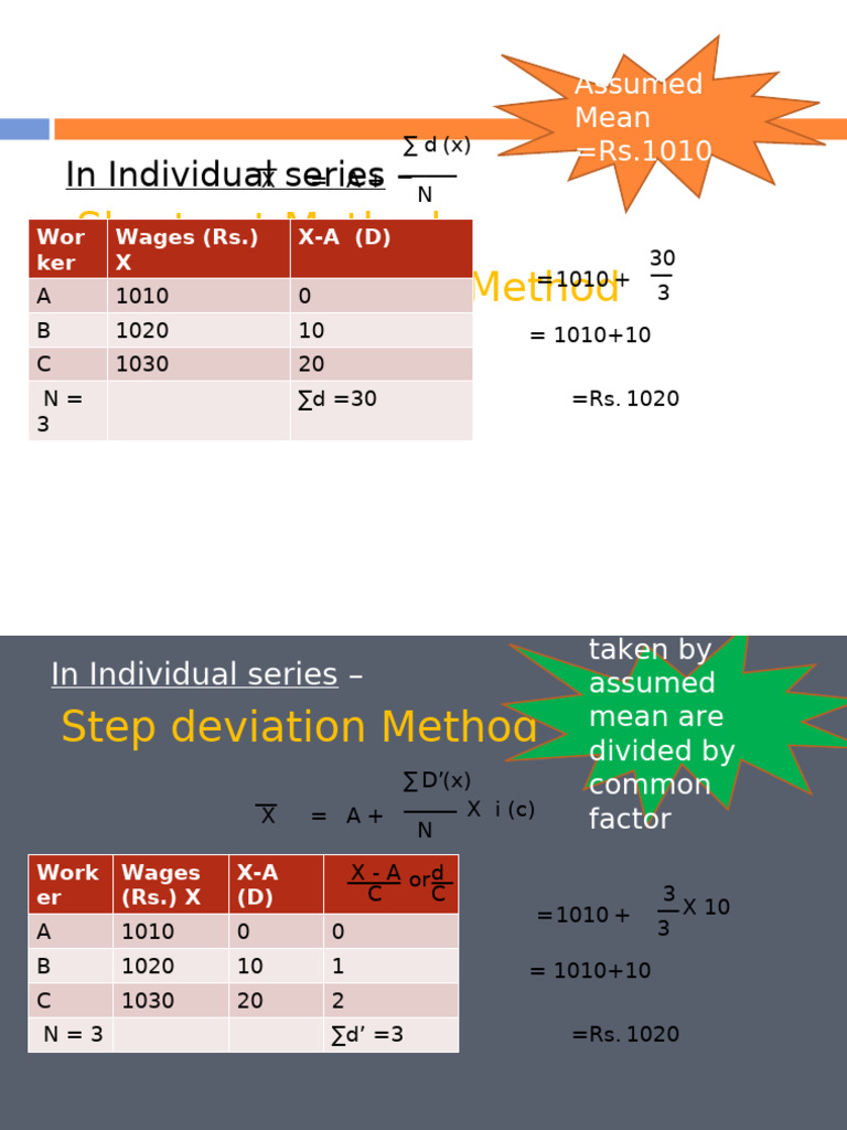 Arithmetic Mean Calculation Methods | PDF | Mean | Average