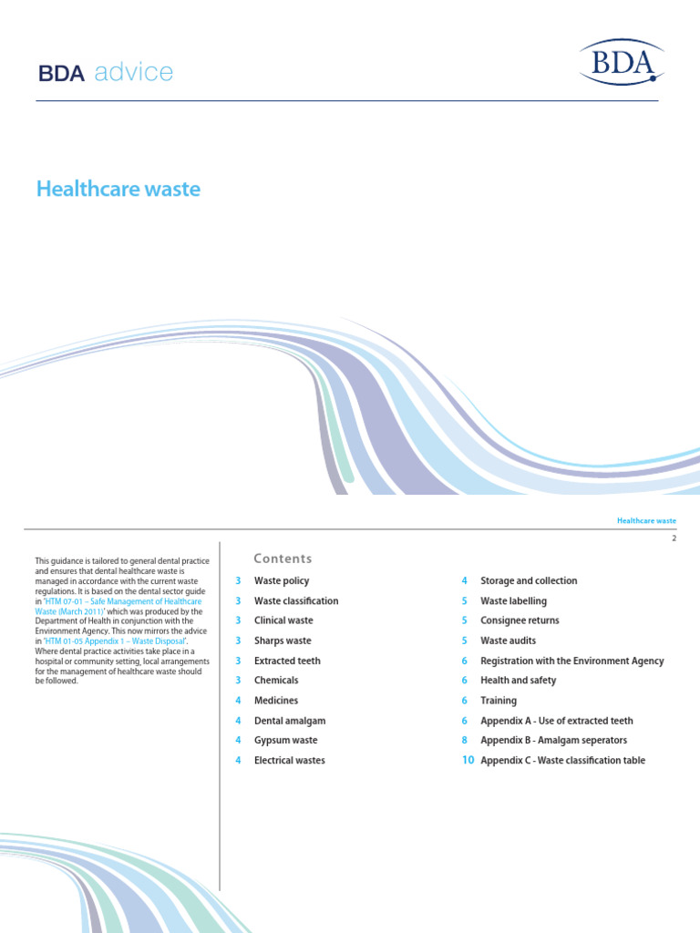 Dental Healthcare Waste Management Guide | PDF | Waste | Waste Management