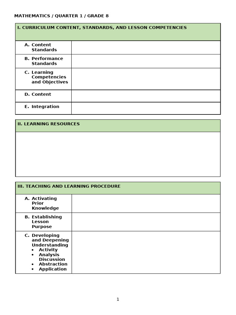 Grade 8 Mathematics Curriculum Guide | PDF