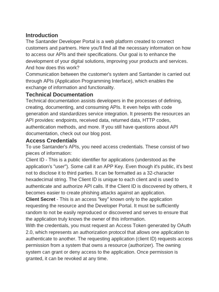 Santander API Developer Portal Guide | PDF | Public Key Certificate | Json