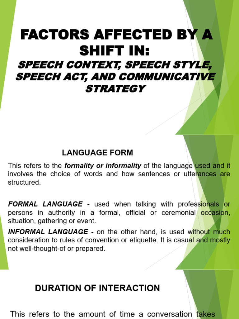Factors Influencing Speech Communication | PDF | Communication ...