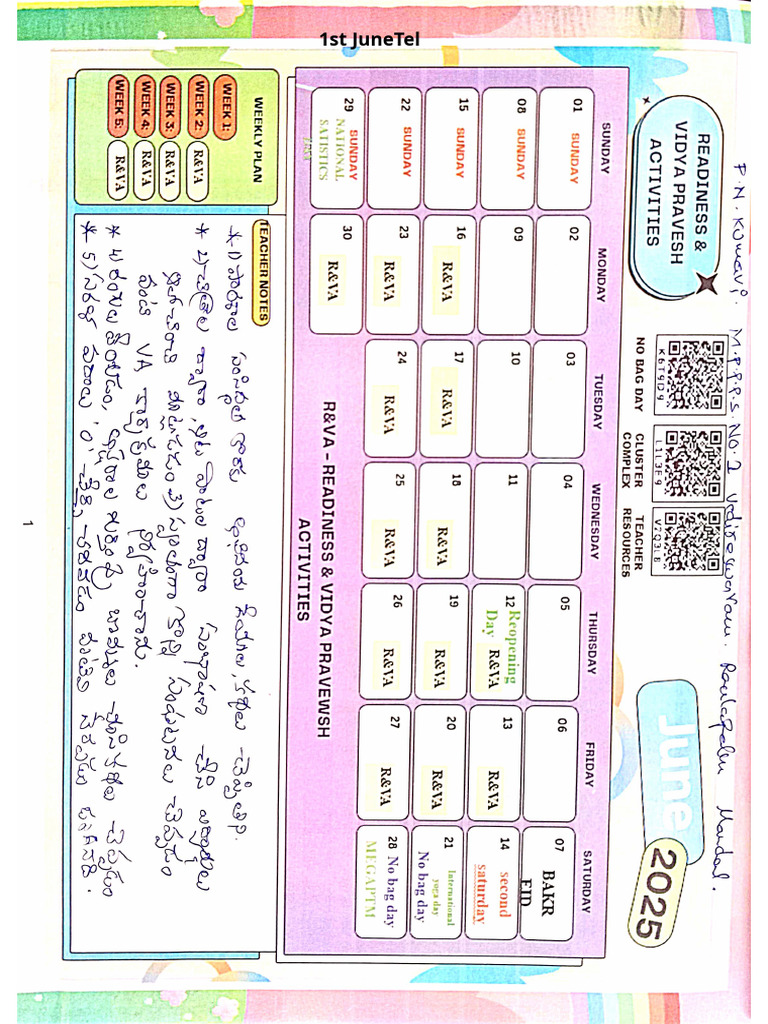 1 To 5 Jun To Oct All Sub Filled Diary-1 | PDF