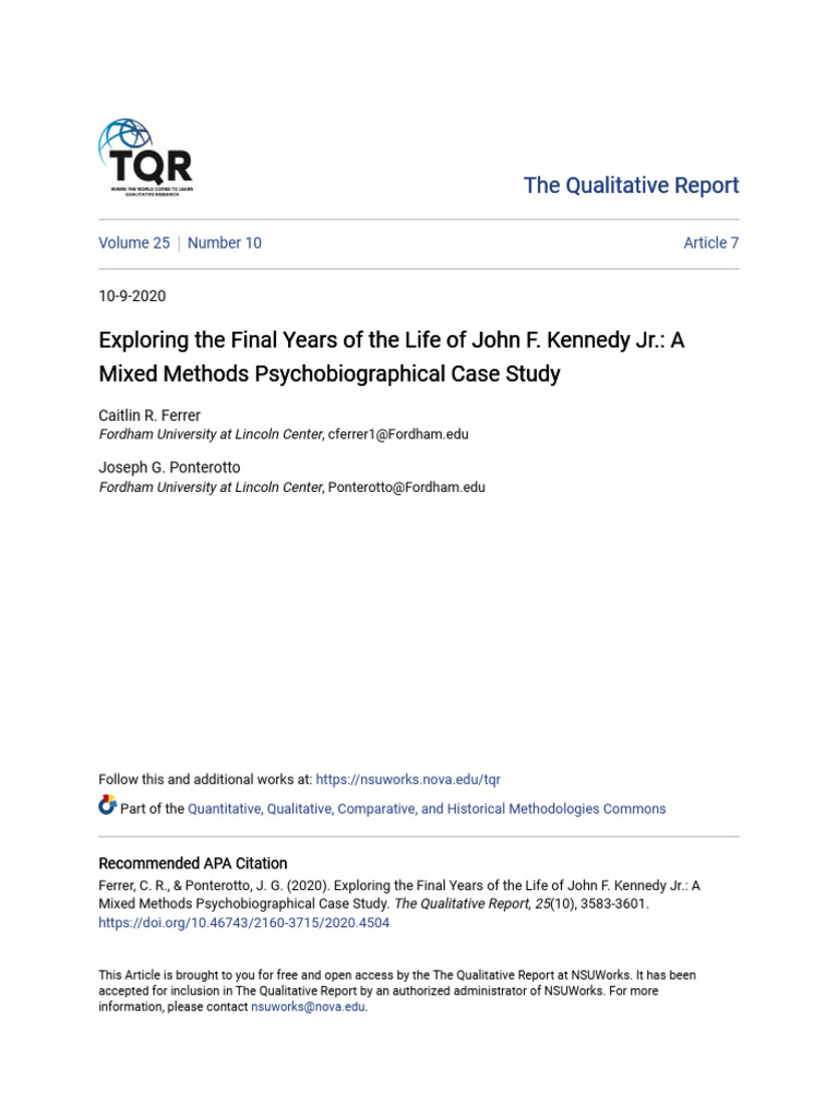 JFK Jr.: Mixed Methods Case Study | PDF | Qualitative Research