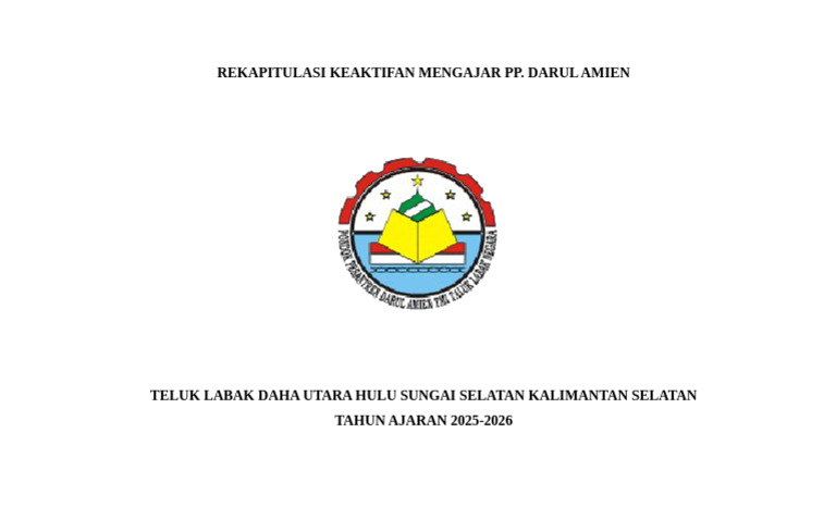 Cover Rekapitulasi Keaktifan Mengajar Pp | PDF