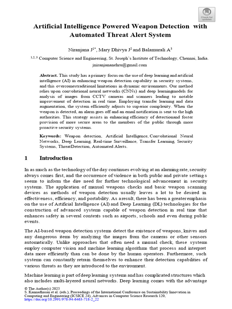 AI-Enhanced Real-Time Weapon Detection | PDF | Deep Learning ...
